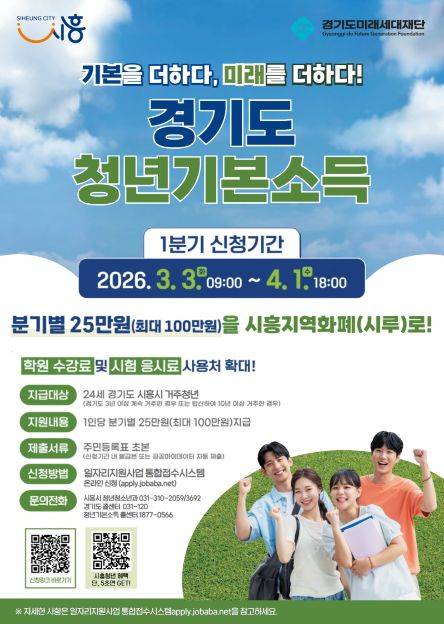 경기도 청년기본소득 신청 안내 ⓒ시흥시 제공