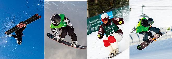 롯데스키앤스노보드팀 소속으로 각종 국제대회에서 활약 중인 이승훈, 이채운, 정대윤, 최가온 선수(왼쪽부터). 롯데 제공