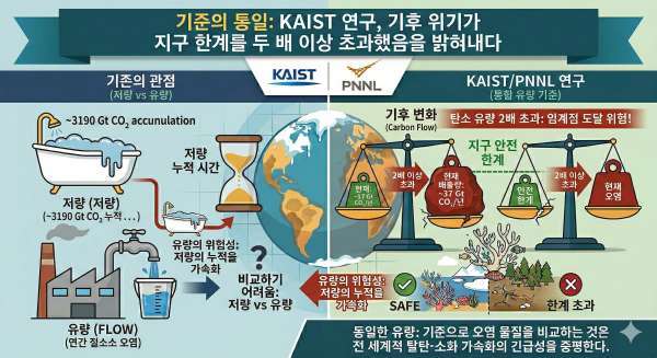 KAIST 연구진이 '통일된 새 기준'으로 다시 계산한 현재 기후 위기 상황(AI 생성 이미지)