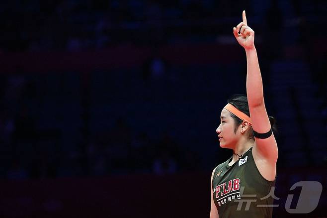 34연승에 성공한 안세영 ⓒ AFP=뉴스1