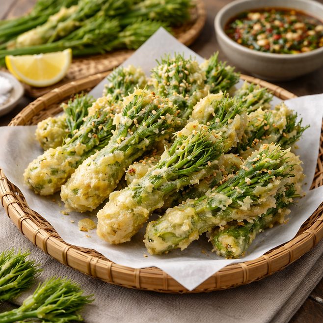 봄에 더 맛있는 식재료와 야무지게 먹는 꿀팁. AI 제작 이미지
