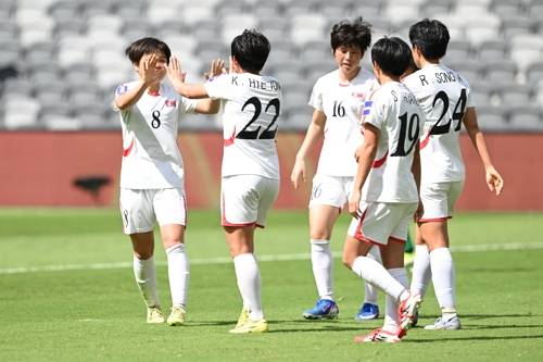북한 여자 축구대표팀 AFC 여자 아시안컵에서 2연승을 달린 북한 여자 축구대표팀 [EPA/연합뉴스]