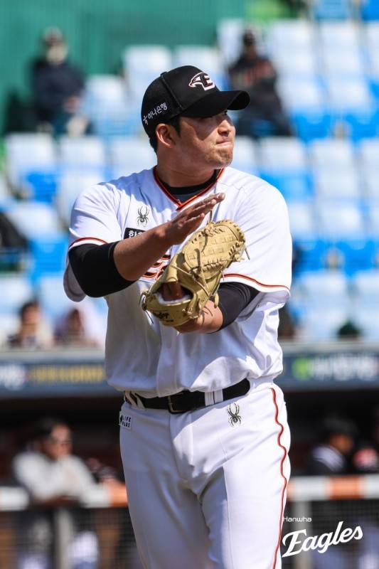 ▲ 한때 한화의 토종 에이스로 묵묵하게 자신의 몫을 수행했던 김민우는 2024년 팔꿈치 수술을 받은 뒤 아직까지도 재활 중이다 ⓒ한화이글스