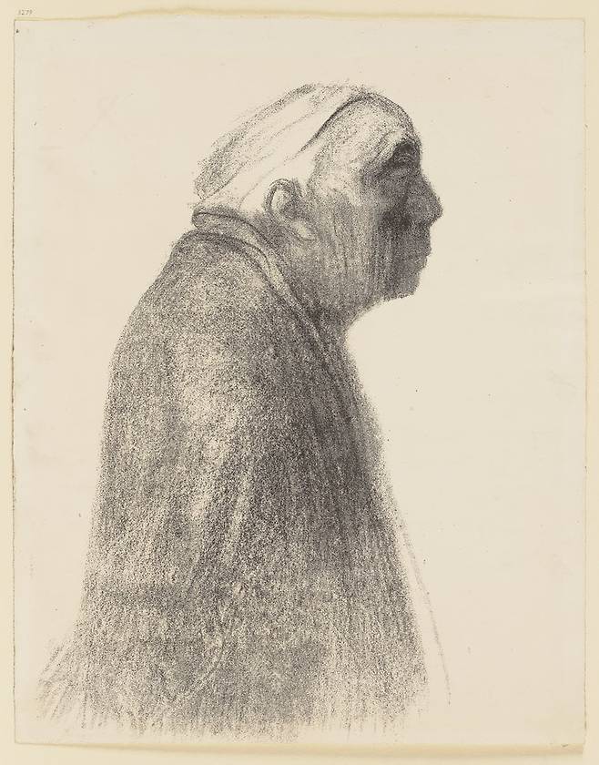 Selbstbildnis im Profil nach rechts / '오른쪽을 향한 옆모습 자화상'(1938). /케테 콜비츠 미술관, 베를린