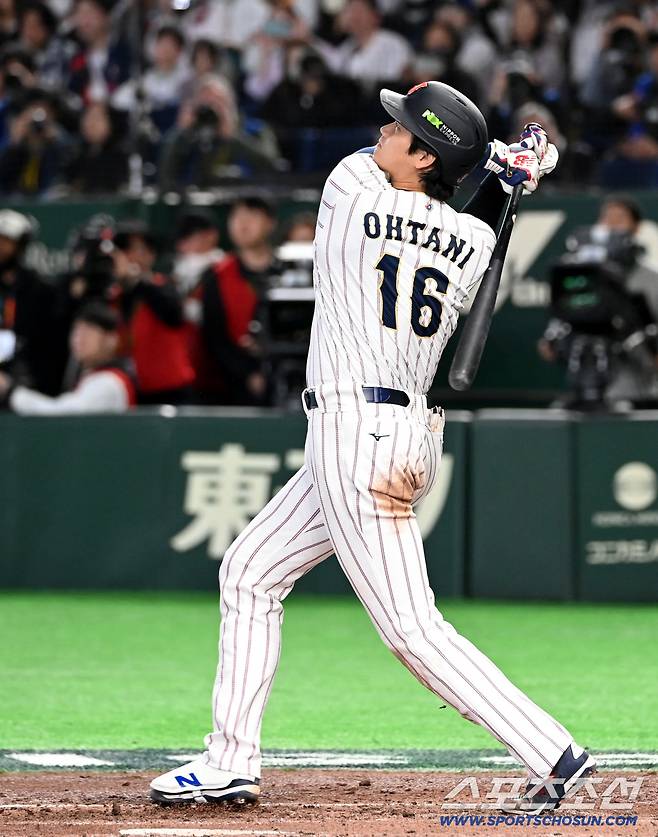 7일 일본 도쿄돔에서 열린 WBC(월드베이스볼클래식) 한국과 일본의 경기. 3회말 오타니가 동점 솔로홈런을 치고 있다. 도쿄(일본)=허상욱 기자wook@sportschosun.com/2026.03.07/