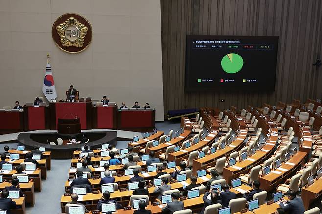 3월1일 국회 본회의에서 전남광주특별시 설치를 위한 특별법이 통과됐다. ⓒ뉴시스