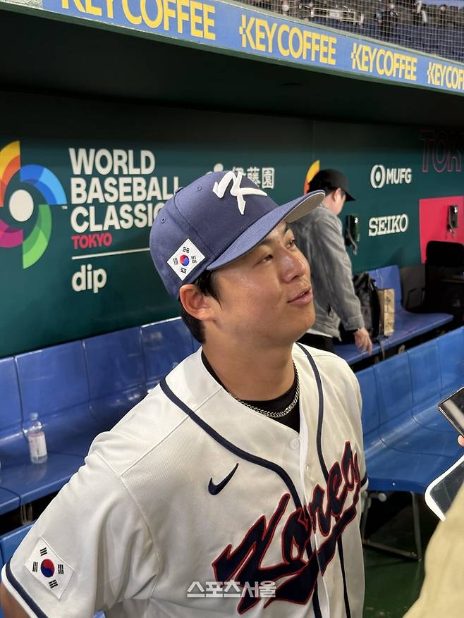 노시환이 인터뷰에 임하고 있다. 도쿄 | 박연준 기자 duswns0628@sportsseoul.com