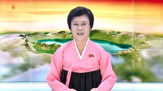 북한의 간판 아나운서 리춘히. [조선중앙TV]