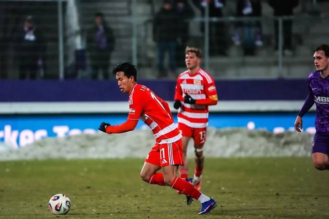[서울=뉴시스] 독일 프로축구 분데스리가 우니온 베를린의 정우영. (사진 = 우니온 베를린 공식 홈페이지 캡처) *재판매 및 DB 금지