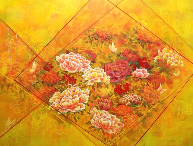 김유경 작, 'Harmony of nature(신모란도)', 캔버스에 아크릴, 116.8x91.0cm. 달서아트센터 제공