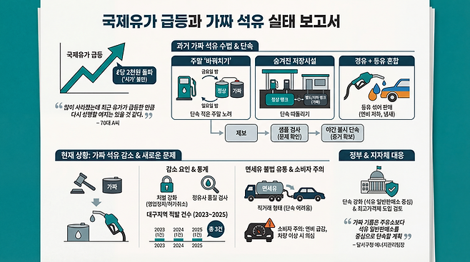 가짜 석유 실태<AI생성 이미지>
