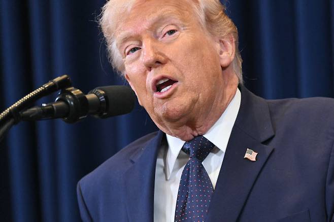 9일(현지시간) 플로리다주 도랄 리조트에서 기자회견 중인 도널드 트럼프 미국 대통령.(사진=AFP)