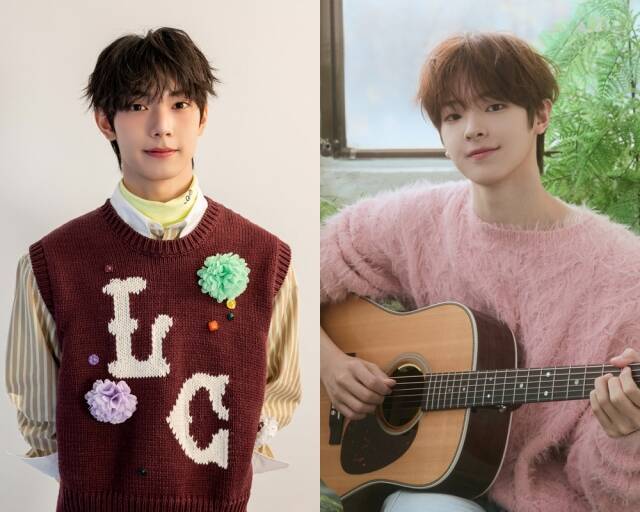 '보이즈 2 플래닛' 출신 최립우(왼쪽)와 강우진이 5월 데뷔를 목표로. /FNC엔터테인먼트, 웨이크원