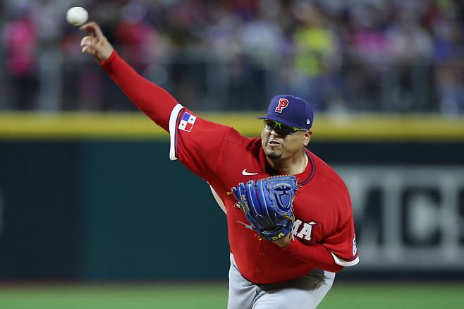 <yonhap photo-3660=""> 2026 WBC 파나마 대표팀으로 출전했던 아리엘 후라도. AFP=연합뉴스</yonhap>