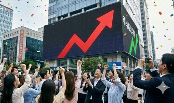 주식 상승에 기뻐하는 투자자 이미지 [사진=제미나이 AI 생성 이미지]