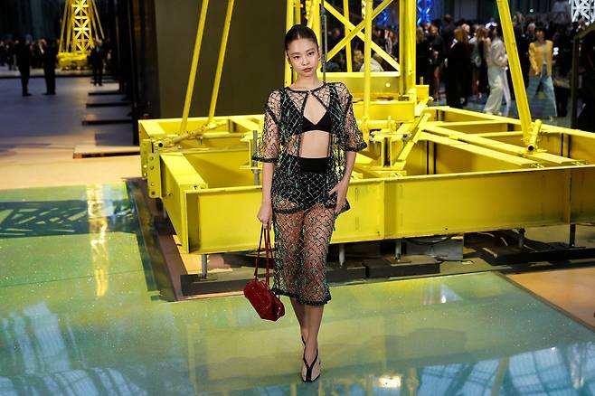 South Korean singer Jennie poses during a photocall upon arrival to attend the Chanel Women's Ready to Wear fall-winter 2026-2027 collection fashion show as part of the Paris Women's Fashion Week, in Paris, on Monday (AFP)