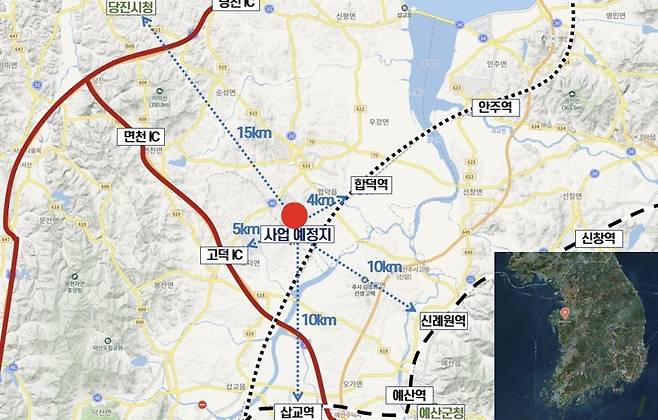 해경인재개발원 건립 예정지 위치 [당진시 제공. 재판매 및 DB 금지]