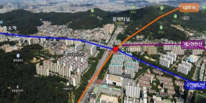 GTX-B 추가정거장 청학역 항공사진 <인천시 제공>