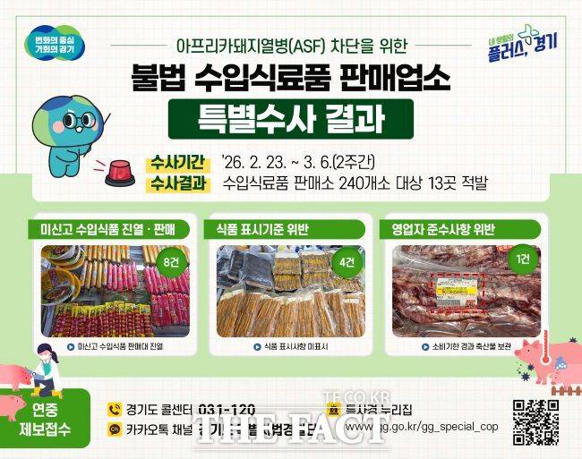 경기도특사경, 아프리카돼지열병 차단 수사 결과 홍보물 /경기도