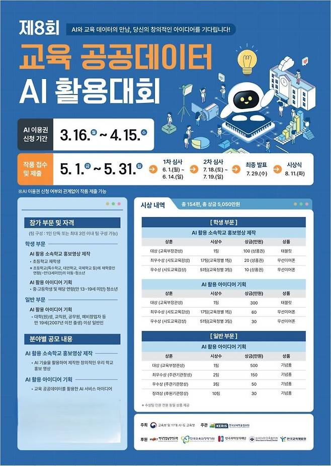 ‘8회 교육 공공데이터 AI 활용대회’ 포스터.