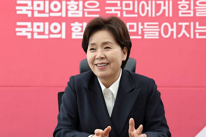 국민의힘 양향자 최고위원이 10일 서울 여의도 국회에서 조선비즈와 인터뷰를 갖고 경기도지사 출마와 관련 선거 전략 등에 대해 이야기하고 있다./남강호 기자