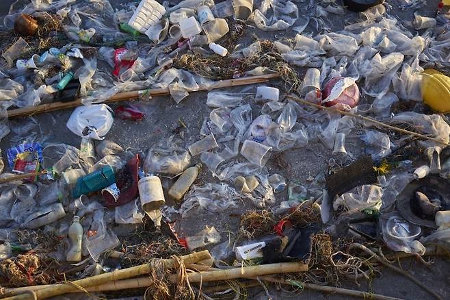 해안가에 버려진 플라스틱 쓰레기.[게티이미지뱅크]