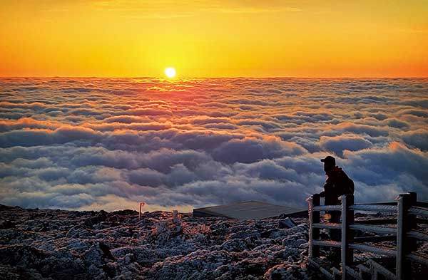 한라산 백록담 일출.
