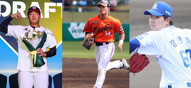 두산 김주오, 한화 오재원, 삼성 장찬희(왼쪽부터) | 각 구단 제공