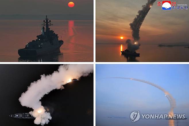 북한, '최현호' 순항미사일 시험발사 진행…김정은 화상 참관 (평양 조선중앙통신=연합뉴스) 김정은 북한 국무위원장이 화상으로 참관한 가운데 지난 10일 구축함 최현호에서 순항미사일 시험발사를 진행했다고 조선중앙통신이 11일 보도했다. 이날 김 위원장의 딸 주애도 함께 화상으로 시험발사를 참관했다. 2026.3.11 
    [국내에서만 사용가능. 재배포 금지. For Use Only in the Republic of Korea. No Redistribution] nkphoto@yna.co.kr