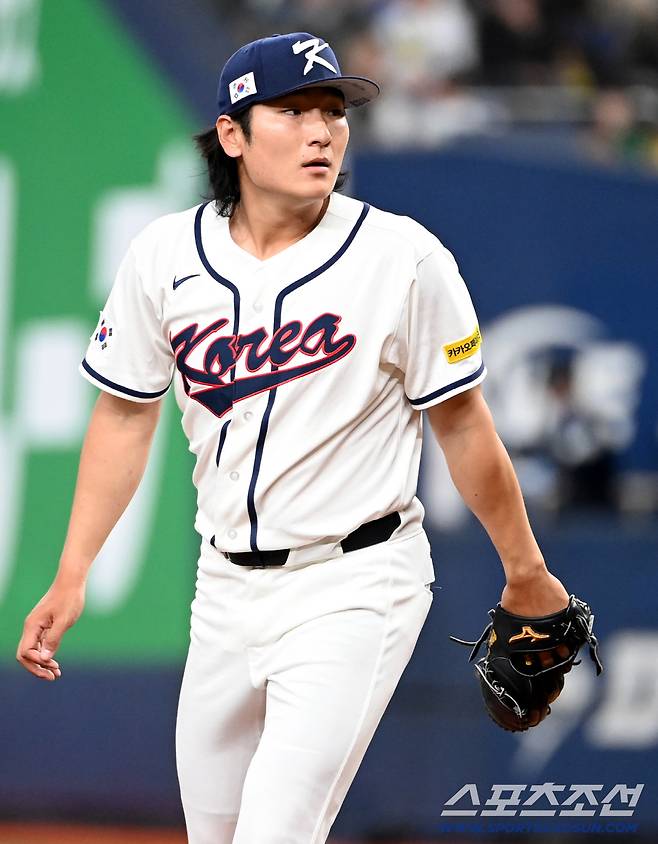 2일 일본 오사카 교세라돔에서 열린 WBC(월드베이스볼클래식) 한국 대표팀과 한신 타이거즈의 경기, 마운드에 오른 한국 선발투수 곽빈의 모습. 오사카(일본)=허상욱 기자wook@sportschosun.com/2026.03.02/
