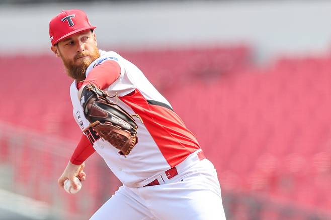 SSG와의 시범경기에 선발 등판한 올러. 사진=KIA 타이거즈