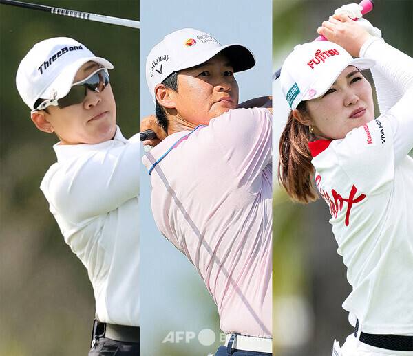 타이완여자프로골프(TLPGA) 투어와 일본여자프로골프(JLPGA) 투어가 공동 주관하는 2026년 타이완 폭스콘(홍하이) 레이디스 골프 토너먼트에 출전한 신지애 프로, 청야니(대만), 후루에 아야카(일본). 사진제공=ⓒAFPBBNews = News1 (사진을 무단으로 사용하지 마십시오.)