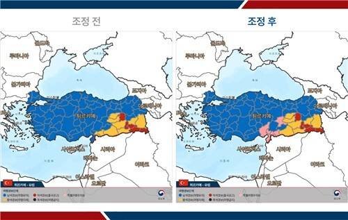 튀르키예 여행경보 조정 전후 / 사진=외교부