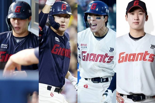 (왼쪽부터)롯데 자이언츠 고승민, 나승엽, 김동혁, 김세민 /사진=머니투데이 사진DB, 뉴스1, 뉴시스