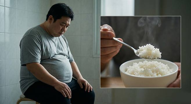 억울한 뱃살의 주범은 의지가 아니라, 무심코 뜬 ‘첫 숟가락’일 수 있다. 게티이미지뱅크&nbsp;