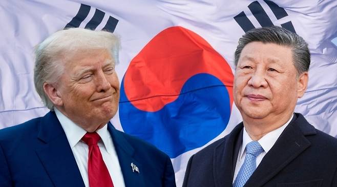 왼쪽부터 도널드 트럼프 미국 대통령, 시진핑 중국 국가 주석 자료사진