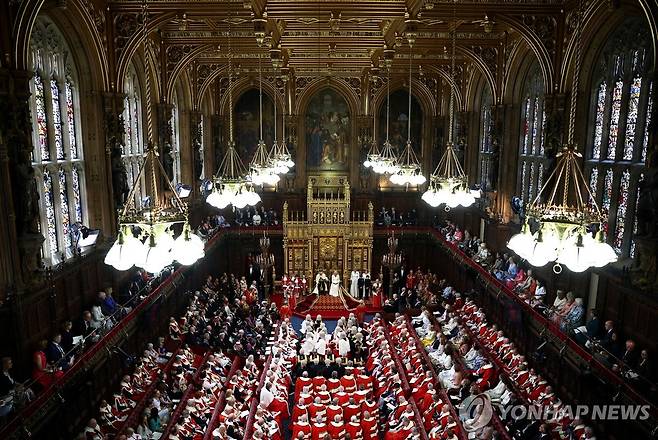 2024년 7월 영국 상원 회의장에서 찰스 3세 국왕이 연설하고 있다 [로이터 연합뉴스 자료사진. 재판매 및 DB 금지]