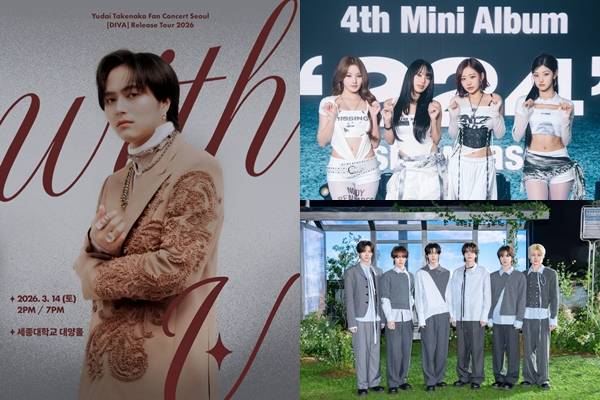 다케나카 유다이, 키스오브라이프, TWS./사진=로드쇼 엔터테인먼트, S2엔터테인먼트, 플레디스 엔터테인먼트