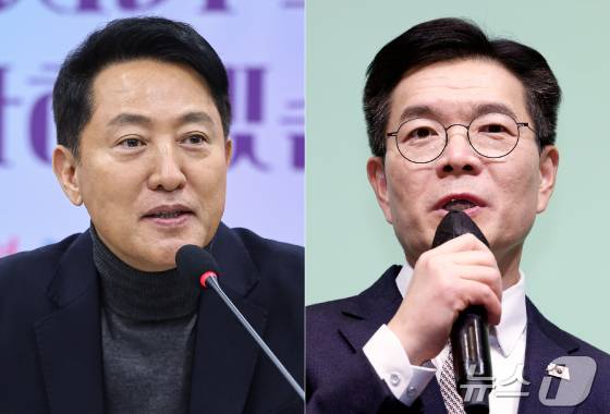오세훈 서울시장(왼쪽)과 정원오 더불어민주당 서울시장 예비후보 ⓒ 뉴스1 양혜림 디자이너