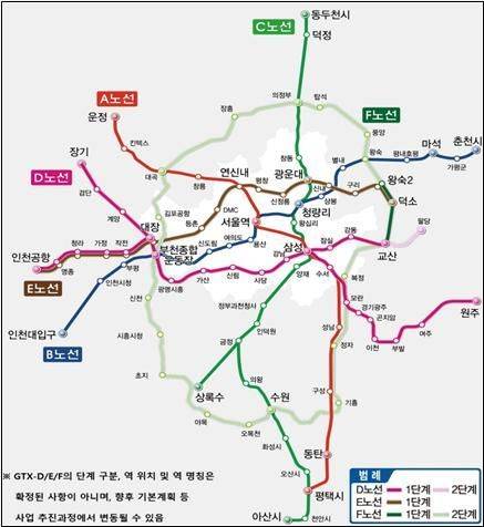GTX 노선도. 고양시 제공