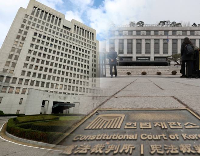 대법원(왼쪽)과 헌법재판소. 연합뉴스&nbsp;