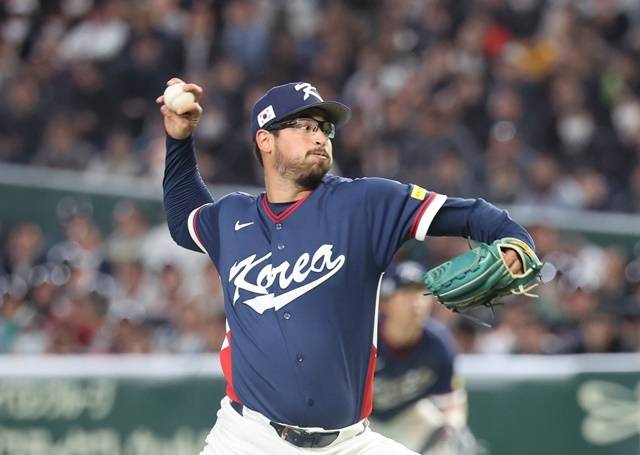9일 일본 도쿄돔에서 열린 2026 월드베이스볼클래식(WBC) C조 조별리그 최종전 대한민국과 호주의 경기. 7회말 한국 데인 더닝이 역투하고 있다. 사진=연합뉴스