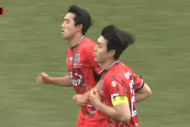 한국대학축구연맹 대학선발대표팀 장하윤./J리그 유튜브 캡처