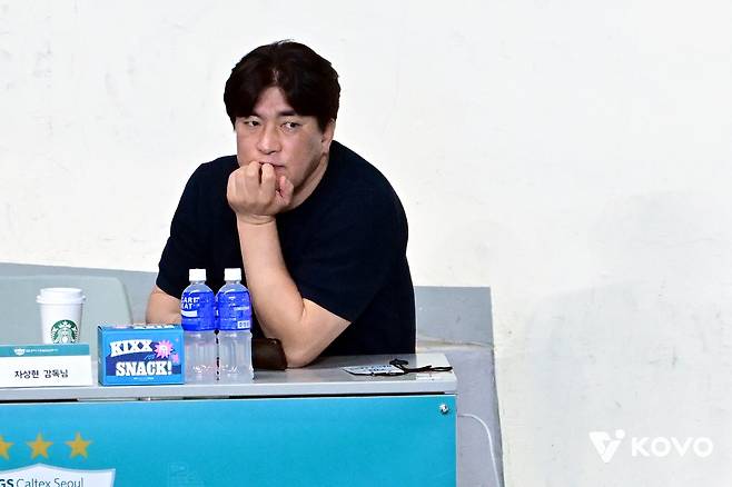 7일 GS칼텍스-도로공사전 지켜보는 차상현 여자배구 대표팀 감독 [한국배구연맹 제공. 재판매 및 DB 금지]