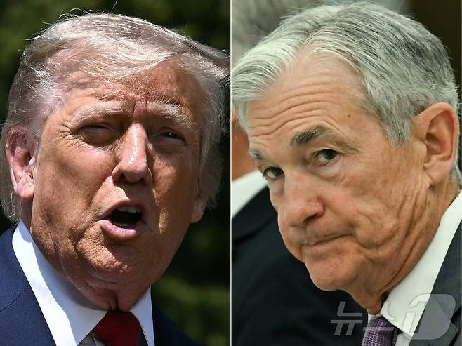 도널드 트럼프 미국 대통령(좌)과 제롬 파월 미 연방준비제도 이사회 의장. ⓒ AFP=뉴스1