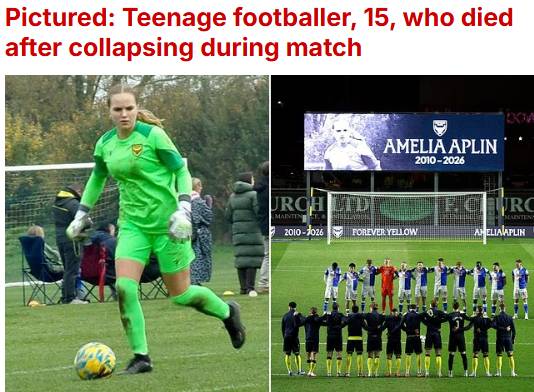 옥스포드 유나이티드 소속 유망주 선수 아멜리아 아플린(왼쪽). /사진=영국 데일리 메일 갈무리