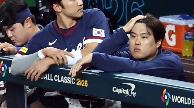 표정이 좋지 않은 류현진. 연합뉴스