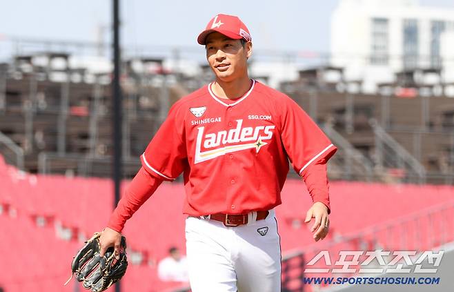 13일 광주 기아챔피언스필드에서 열린 KIA 타이거즈와 SSG 랜더스의 시범경기. SSG 타케다가 숨을 고르고 있다. 광주=박재만 기자 pjm@sportschosun.com/2026.03.13/