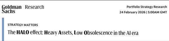 골드만삭스는 지난 2월 26일 발간한 보고서에서 'HALO' 트레이드를 조명했다. 자료=골드만삭스