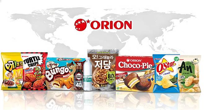 [서울=뉴시스] 오리온 글로벌 대표 제품 모습.(사진=오리온 제공) *재판매 및 DB 금지